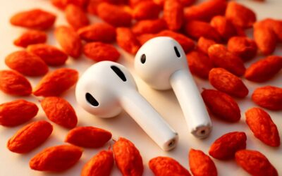 goji berries 3.0 earphones blend bold sound with fruity flair.